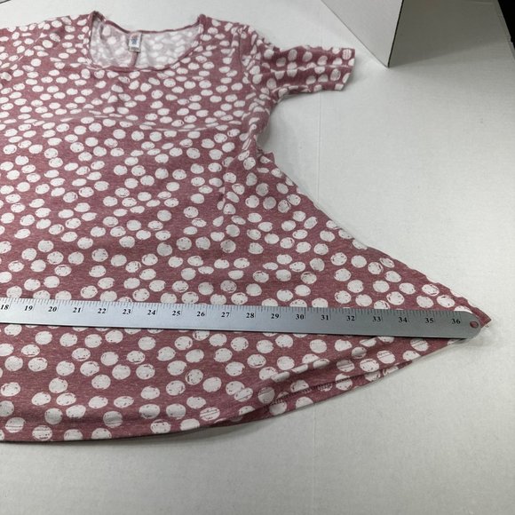 LuLaRoe Women's Size XS Short Sleeve Top Polka Dot Brown White Preowned - Picture 10 of 12